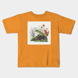 Frog Relaxing on a Stone Kids T-Shirt